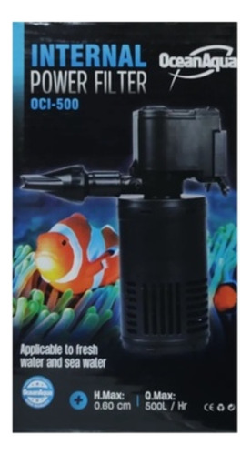 Filtro Interno Oceanaqua Oci-500 Para Peceras De 60 A 80 L