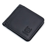 Cartera Piel Genuina Bullcaptain Rfid bloqueo Monedero B