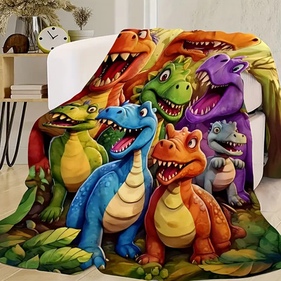 Colcha Con Diseño De Dinosaurio Adecuada Para Sofá, Cama, Vi