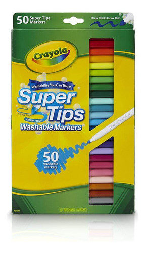 Plumones Delgado Lavable Crayola Super Tips C/50pz