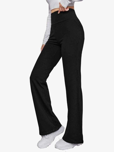 Calça Legging Feminina Bailarina Flare Cintura Alta Grossa