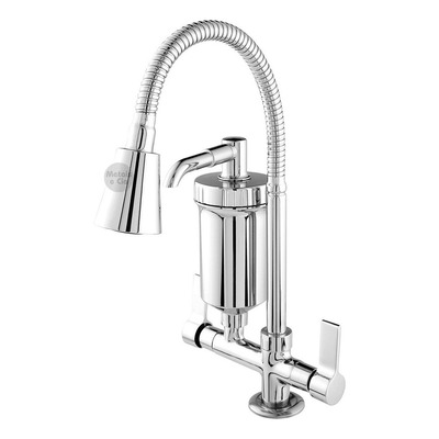 Torneira Cozinha Filtro Tubo Flexível Gourmet Cone Abs 2 Jatos 1/4 Volta