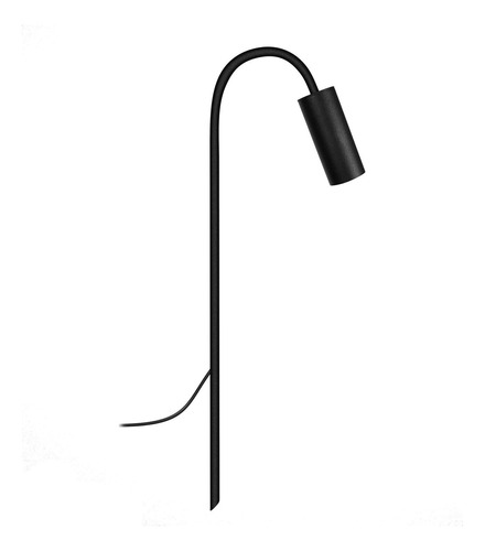 Balizador Espeto Luminária Jardim Escada Curvo Preto 50cm