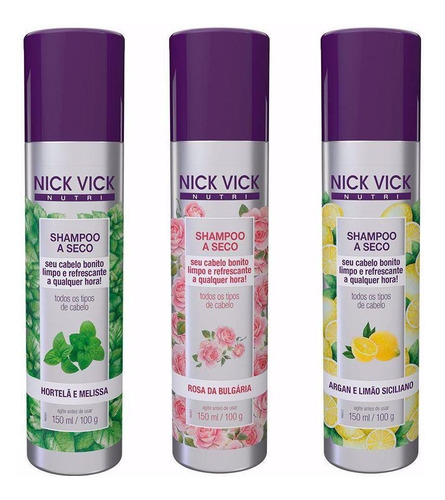 Kit Shampoo A Seco Nick Vick (3 Produtos)