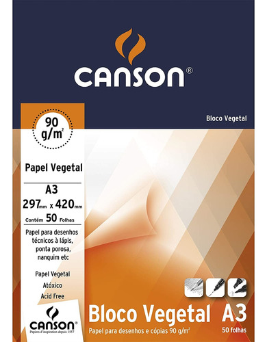 Bloco Papel Vegetal A3 90g Canson