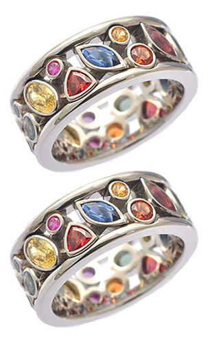 2 Anillos De Mujer Piezas Anillo De Cristal De Cuarzo