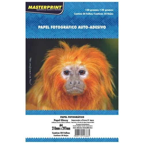 Papel Fotográfico A4 Glossy Adesivo 130g 100fls Masterprint