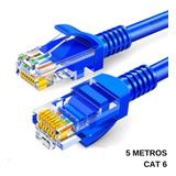 Cabo De Rede Cat6 5 Metros Ethernet Lan Giga 10/1000