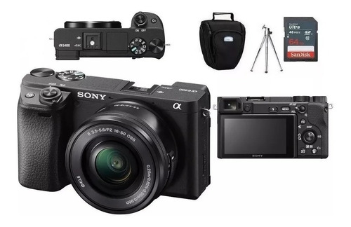 Sony A6400 16-50mm Oss + Bolsa + Tripé + Cartão 64gb Nf