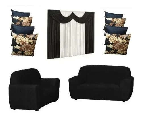 Cortina Paris 2mt+capa Sofa 3e2lugar+4capa Almofadas