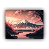 Cuadros Estilo Monte Fuji Y Arboles De Cerezo Mural 60x40cm