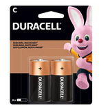 Pilha Duracell Alcalina Média C - 2 Un