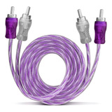 Cabo Rca 1 Metro Dupla Blindagem Injetado Roxo 4mm