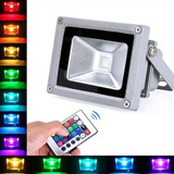 Reflector Rgb Led 10w 2pzs Exterior Luminaria, Multicolor