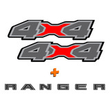 Calca Calcomanía Sticker Ford Ranger 4x4 2019 + Tapa Paq