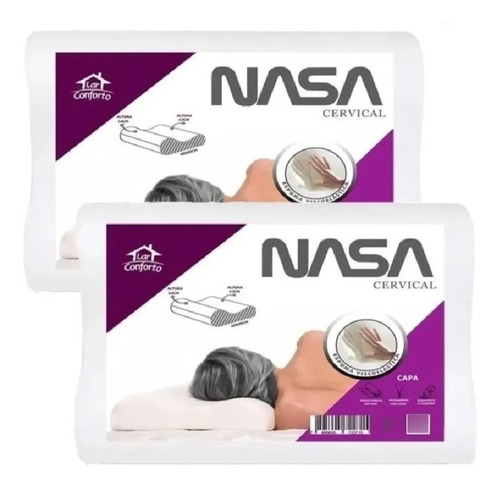 Kit 2 Travesseiros Nasa Ortopédico Toque Mácio - Larconforto