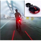 Lanterna Farol Bicicleta Bike Led Laser Sinalizador Ciclovia Cor Preto