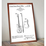 Poster Patente Retro 1960 Bajo Fender En Cuadro Para Colgar