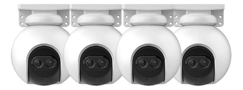 Kit X4 Camara Seguridad Domo Exterior Wifi Ezviz 360º Ir 30m Color Blanco