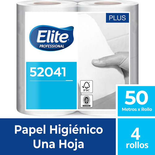 Papel Higiénico Elite Plus 1 Hoja 4 Rollos X 50 Mts