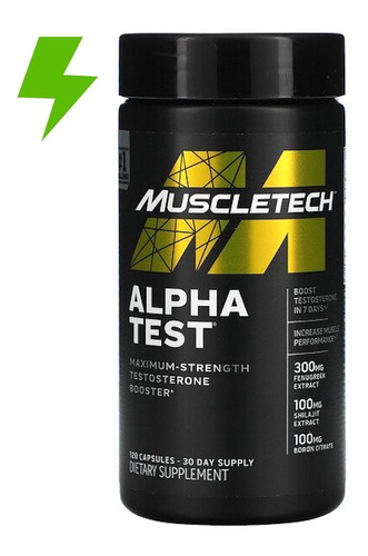 Muscletech Testosterona Alpha Test 120 Cápsulas Dlc Tg16