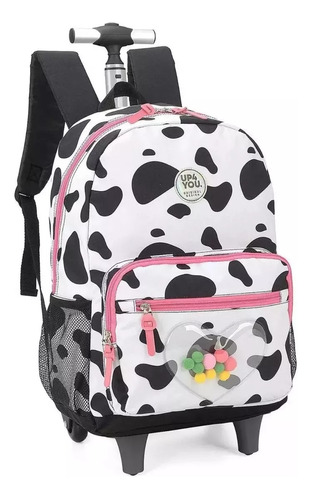 Mochila Juvenil Escolar Feminina Estampada Rodinhas G Up4you