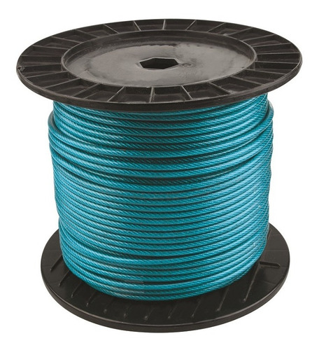 Cable Acero 7x7 Recubierto Vinil 80m Azul 1/8 X3/16 