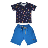 Conjunto Camisa E Bermuda Menino Criança Infantil Presente