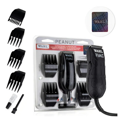 Máquina Para Cortar Cabello Wahl Profesional Peanut Black 8655-200 Trimmer Delineadora Ideal Para Barbería Motor Giratorio Con 4 Peines Guía Cuchilla 2068-1000 Con Holograma De Autenticidad | Envío gratis