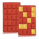 Molde Silicón 20 Waffles Repostería Jabones Velas Chocolates