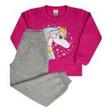 Conjunto Moletom Infantil Menina Inverno Flanelada Feminino