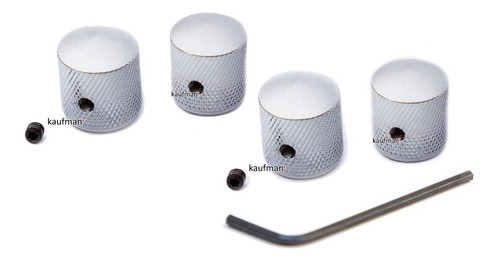 4 Perillas Knobs De Metal Con Llave Y Para Bajo O Guitarra