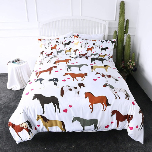 Ropa De Cama De Los Niños Niñas Caballo Bastante Potr...