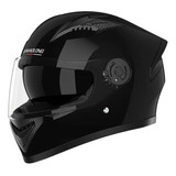 Casco Integral De Motocicleta, Abatible Negro Brillante