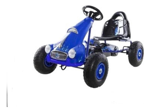 Carro De Pedal Go Karts 4-10 Años Llanta Caucho Gigante Azul