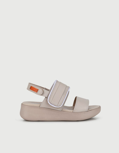 Sandalias Sport Velcro Viamo Dash Dama Mujer Hueso 