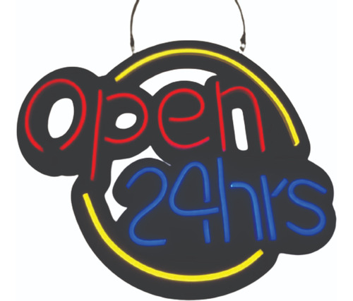 Letrero Neon Abierto 24 Horas Open 24h