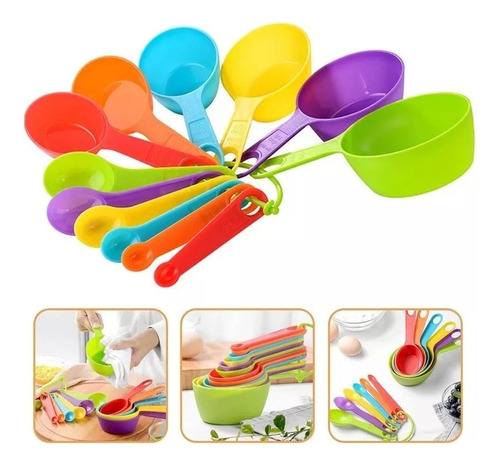 Set De Cucharas Y Tazas Medidoras X12 Unid Reposteria Cocina