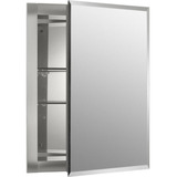 Espejo Para Baño Botiquin Aluminio Con Una Puerta Plateado