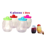 Vasos Vitroleros Plastico Bebida Dulces 4 Pz 1 Lit Vitrolero