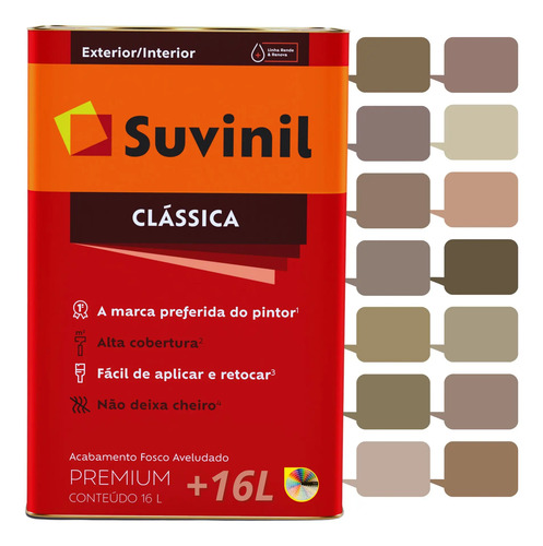 Tinta Parede Suvinil Tons Intenso Do Marrom Clássica +16 L