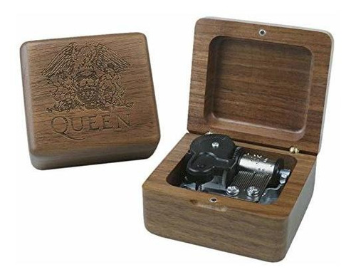Queen Music Box Red Vintage Mecanismo De Madera Tallada Caja