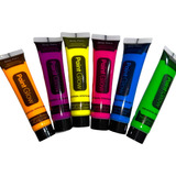 36 Tubo Pintura Neon Fluorescente Glow Luz Uv Maquillaje