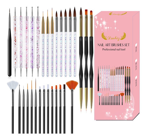 Set De Pincéis Nail Liner 31 Piezas Art Dotting Drawing