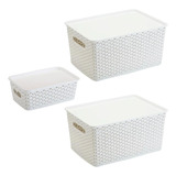 Kit 3 Caixa Organizador Rattan Brinquedos 2 G E 1 P