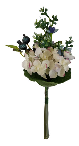 Mini Buquê De Hortensia E Lilac (syringa) Kit Com 3 25cm