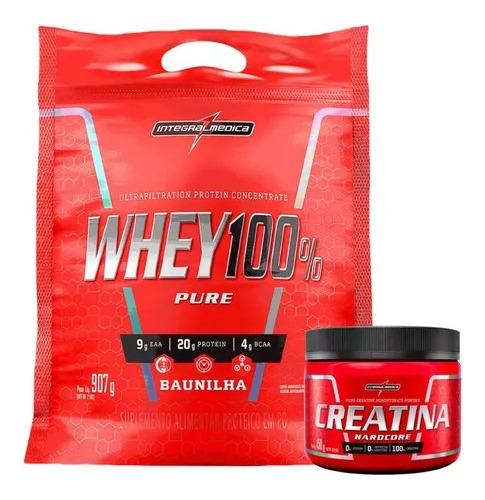 Whey 100% Pure 907g Pouch + Creatina 150g - Integral Médica