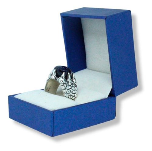 Anillo Eragón Venturina Azul 10x12mm Plata 925 Hombre Mujer