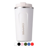 Taza Térmica Para Café, Cerveza Y Té, Taza De Acero Inoxidable, 510 Ml, Color Café Blanco