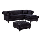 Sillon Sofa Esquinero Oslo Chesterfield + Puff De Regalo 